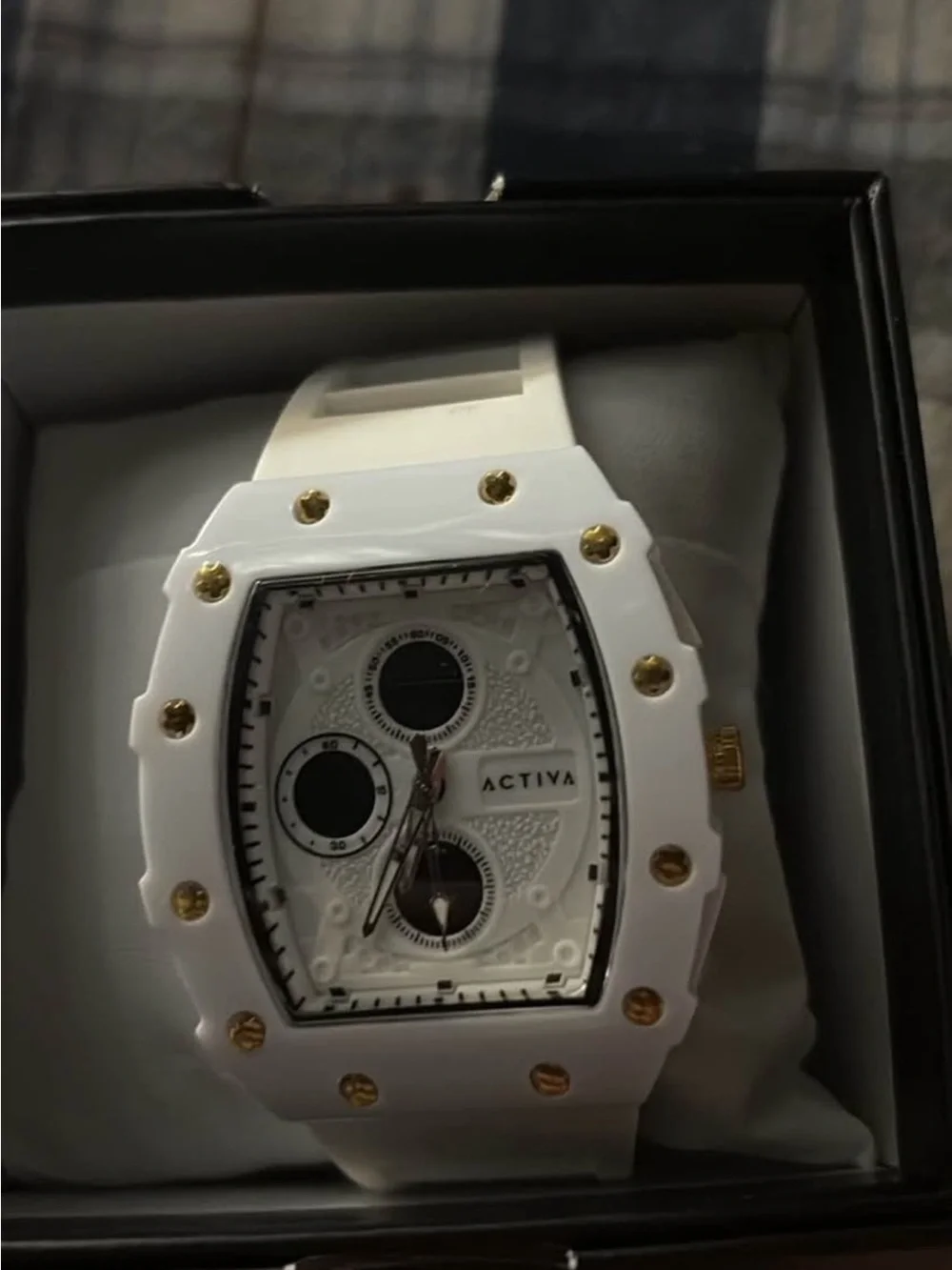 Ativa White and Gold Accent Sport Watch